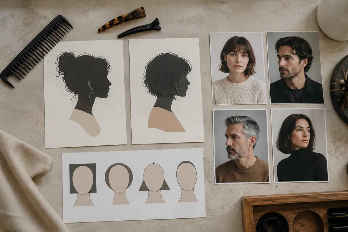 A salon decision board comparing lob and bob length, perimeter, texture, tie-back ability, and maintenance
