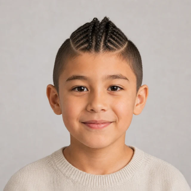 AI hairstyle changer preview with child-friendly braids