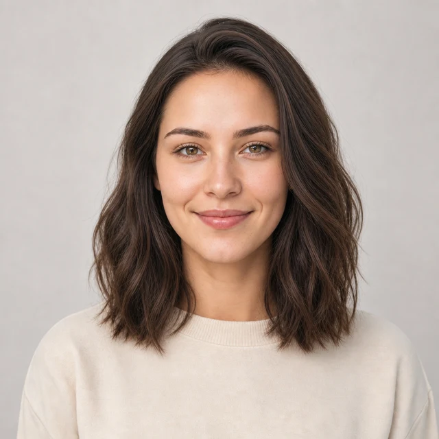 AI hairstyle changer preview with a lob haircut