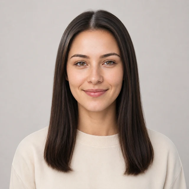 Straightened hairstyle preview