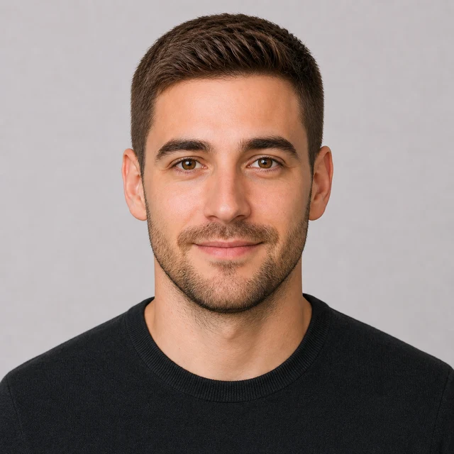 Buzz cut filter preview with a short crew cut