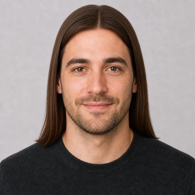 Straightened hairstyle preview