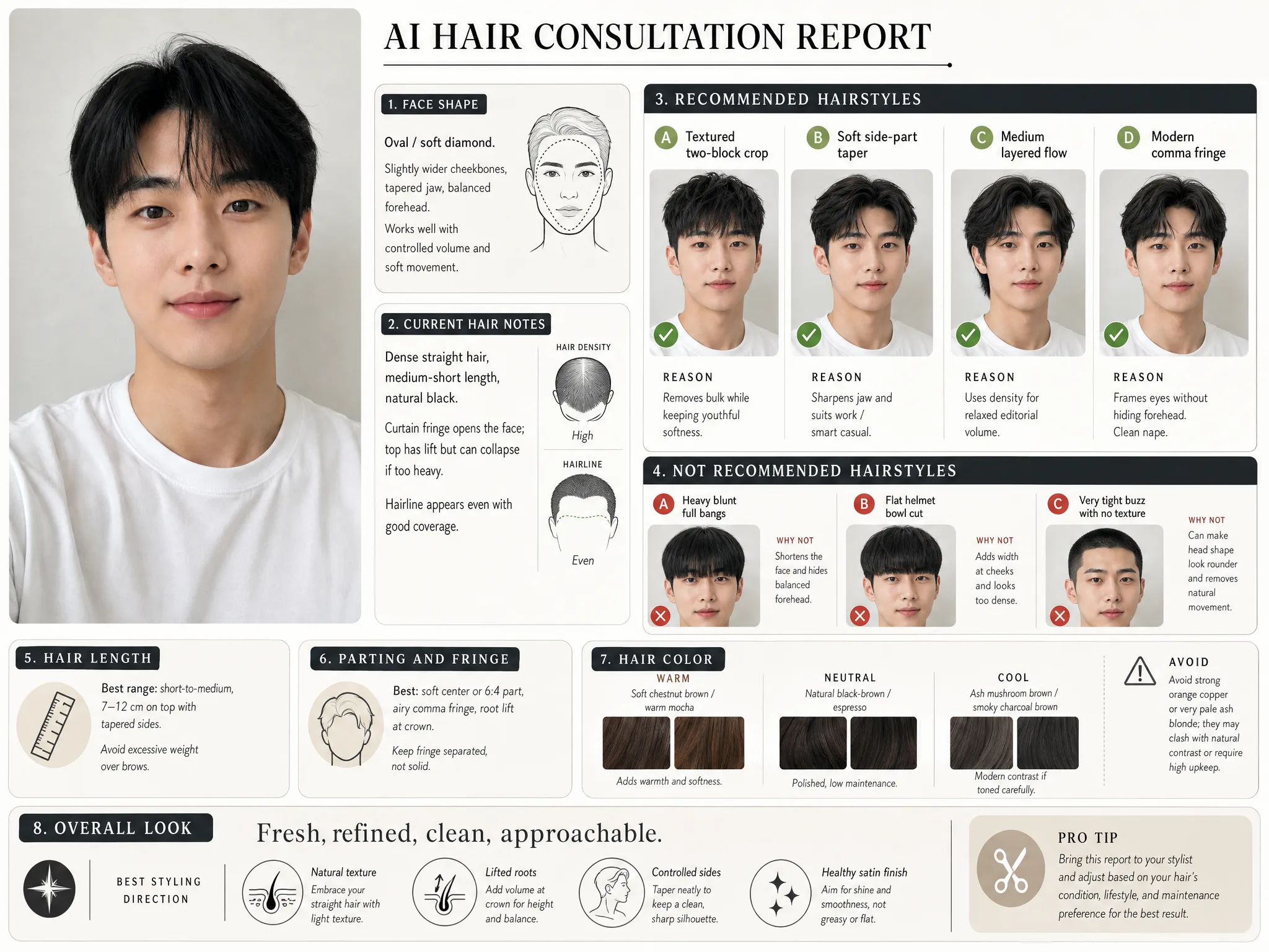 Example AI hair consultation report preview