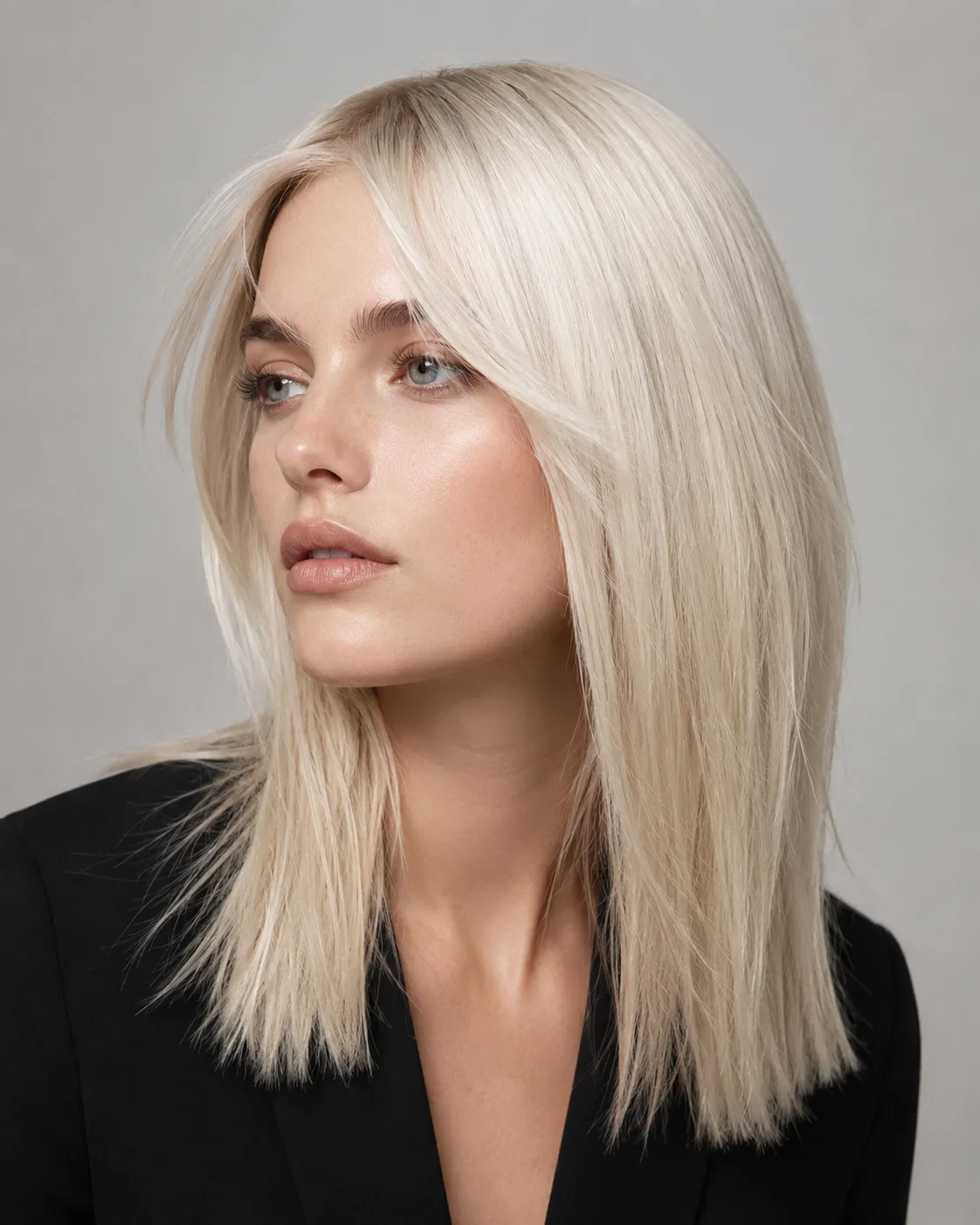 Blonde hair filter preview with icy platinum blonde hair