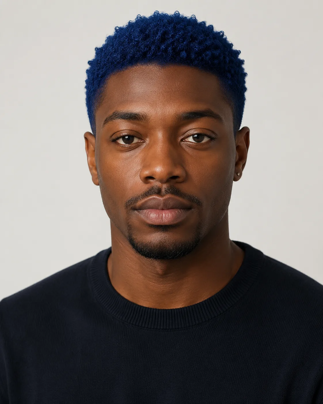 Blue hair filter preview with deep navy blue hair
