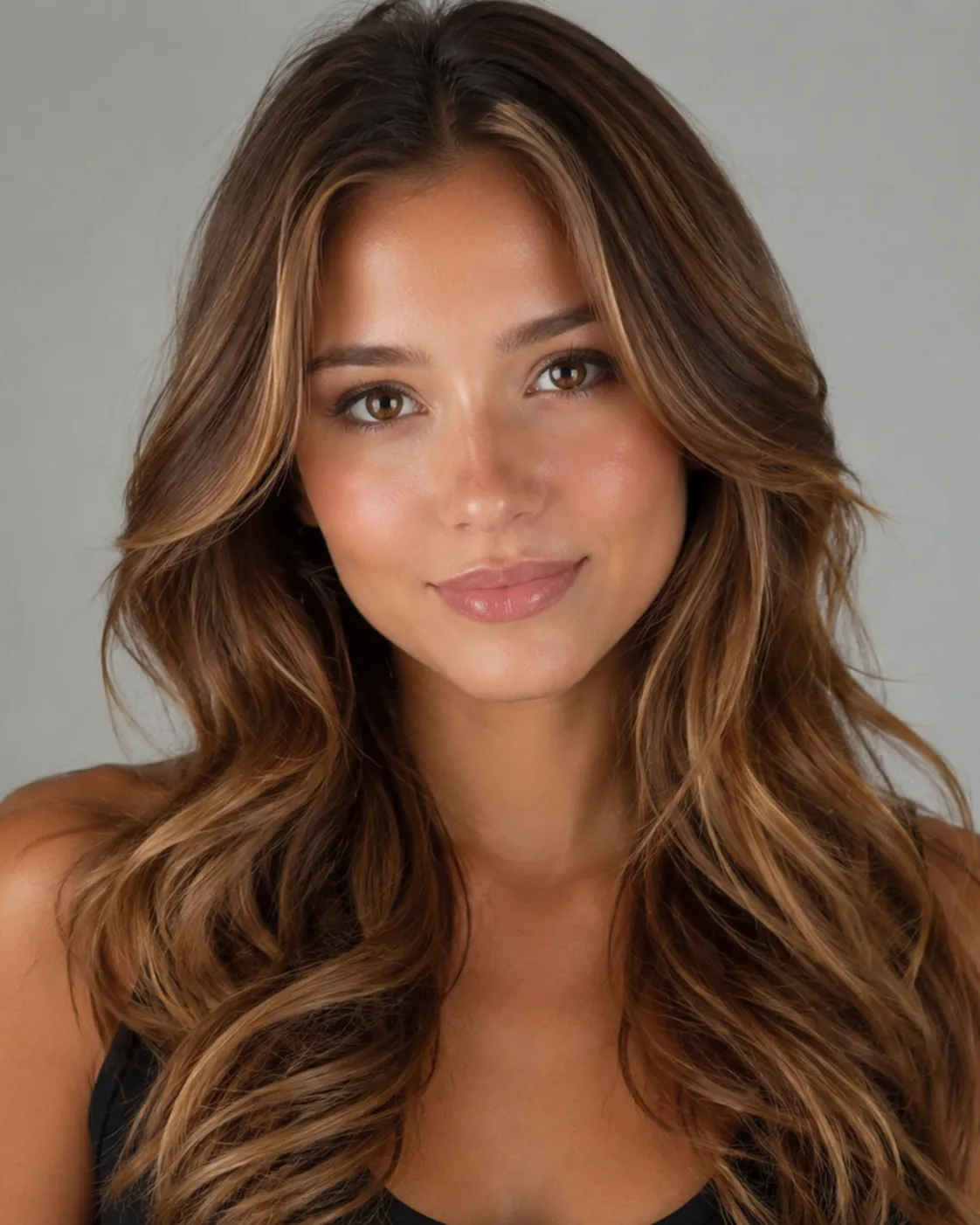 brunette hair filter preview with golden brunette, a sun-warmed honey-toned brown