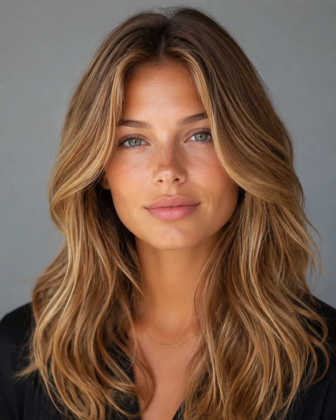 Dirty blonde hair filter preview with a warm golden dirty blonde and soft highlights