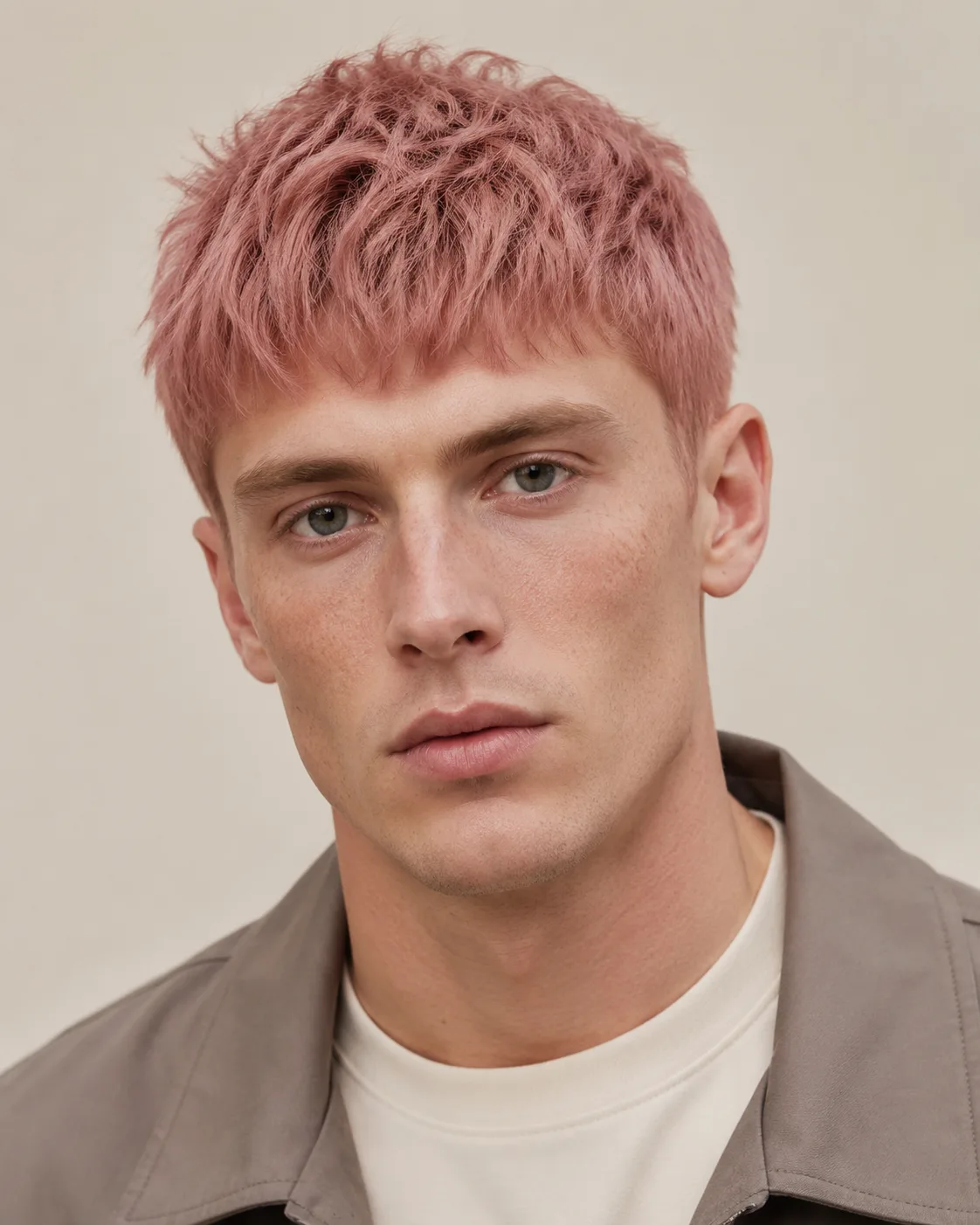 Pink hair filter preview with muted dusty rose hair