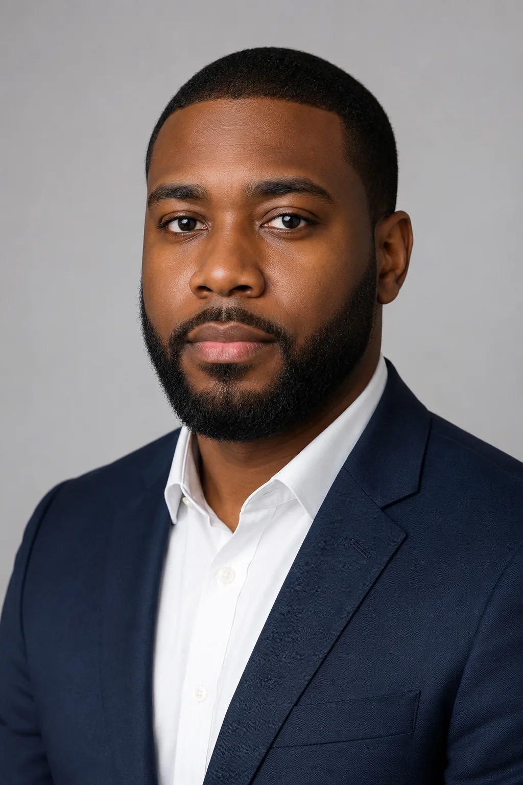 Beard filter preview of a Black man with a neatly boxed, sharply edged beard